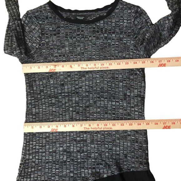Simply Vera Vera Wang Blouse Womens XS Used Black Gray - Picture 8 of 16